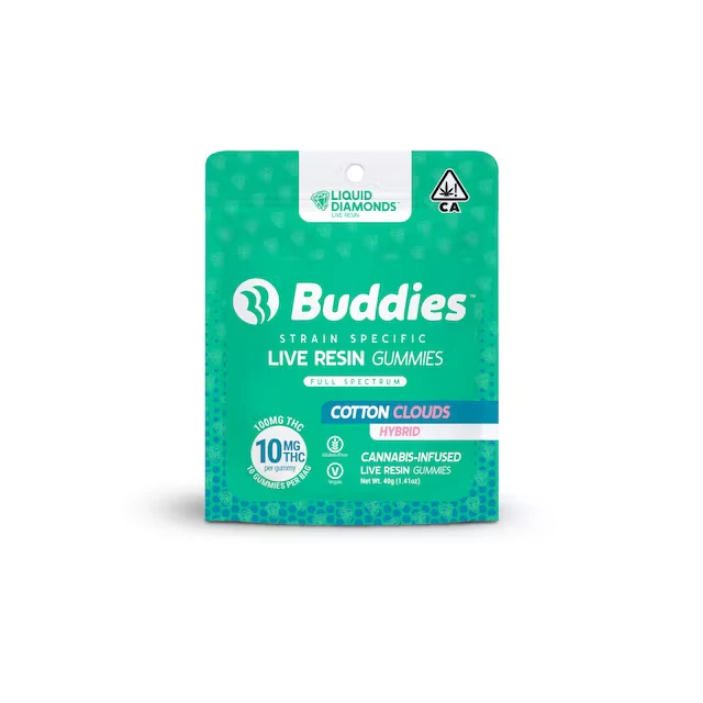 Buddies - 10CT- COTTON CLOUDS- LIVE RESIN- GUMMIES Main Image