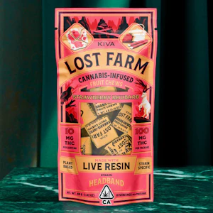 Kiva lost farm - 10CT- STRAWBERRY RHUBARB- FRUIT CHEW