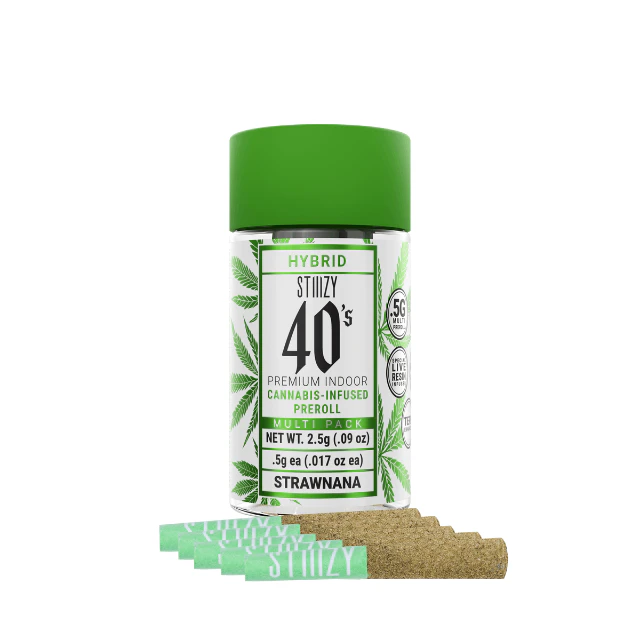 Stiiizy - 5PK- 0.5G- STRAWNANA- 40'S- INFUSED- PRE ROLLS Main Image