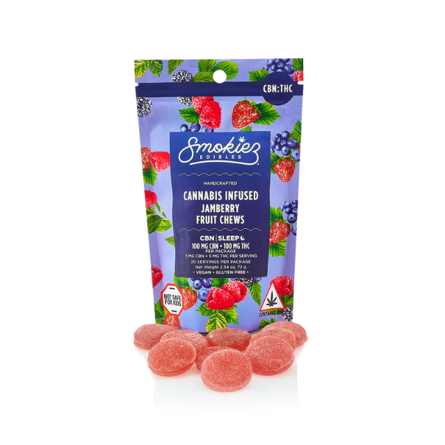 Smokiez - 10CT- 1:1 CBN- JAMBERRY- FRUIT CHEWS Main Image