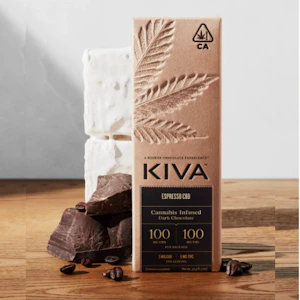 Kiva - ESPRESSO CBD- 1:1- DARK CHOCOLATE- BAR