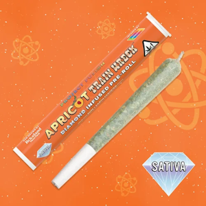 1G- APRICOT TRAIN WRECK- DIAMOND INFUSED- PRE ROLL