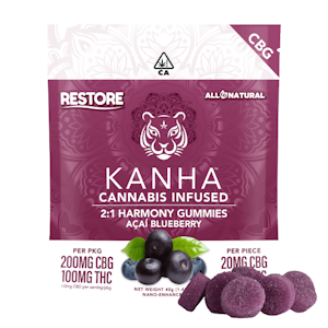 Kanha - 10CT- 2:1- HARMONY CBG- GUMMIES- NANO