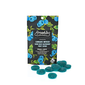 Smokiez - 10CT- BLUE RASPBERRY- FRUIT CHEWS