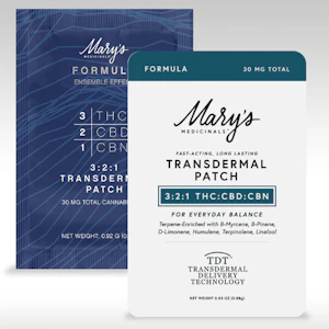 Mary's medicinal - SINGLE PATCH- THE FORMULA- 3:2:1- THC:CBD:CBN