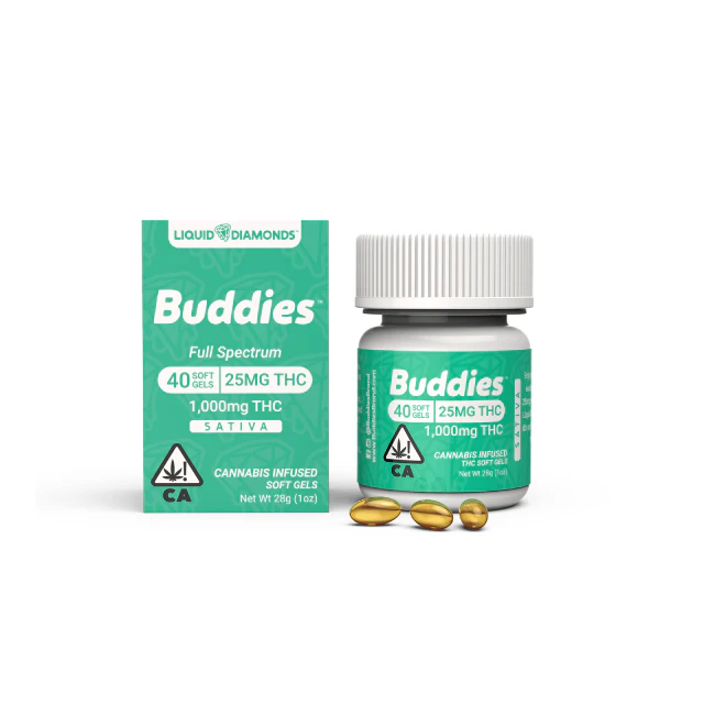 Buddies - 40CT- 25MG CAPSULES- SATIVA- LIQUID DIAMOND Main Image