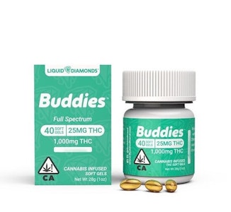 Buddies - 40CT- 25 MG CAPSULES- HYBRID- LIQUID DIAMONDS